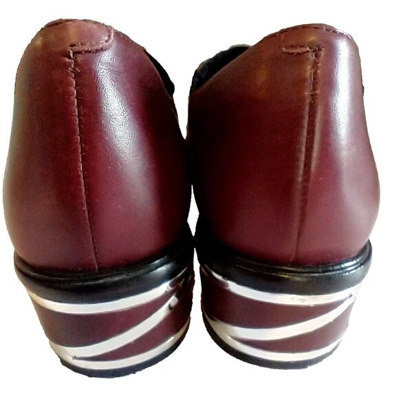 RACHEL ZOE Women's Loafers Leather & Calf Hair Wine Shoes Mirror Accents - 8.5 M - Picture 5 of 8